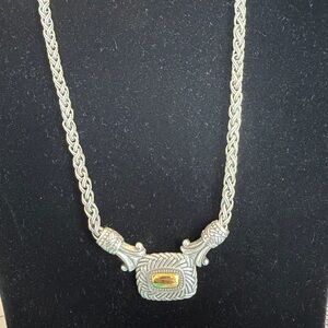 BRIGHTON 1990s Necklace Gold Tone & Silver Plate Choker - Retired.